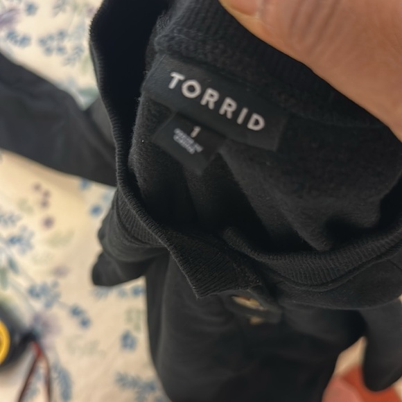 Torrid Black Long Sleeve Henley Sweatshirt - Picture 16 of 16